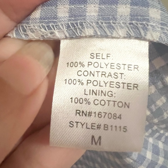 Pomander Place x Tuckernuck Off the Shoulder gingham Tiered Teddy Top - Picture 6 of 8